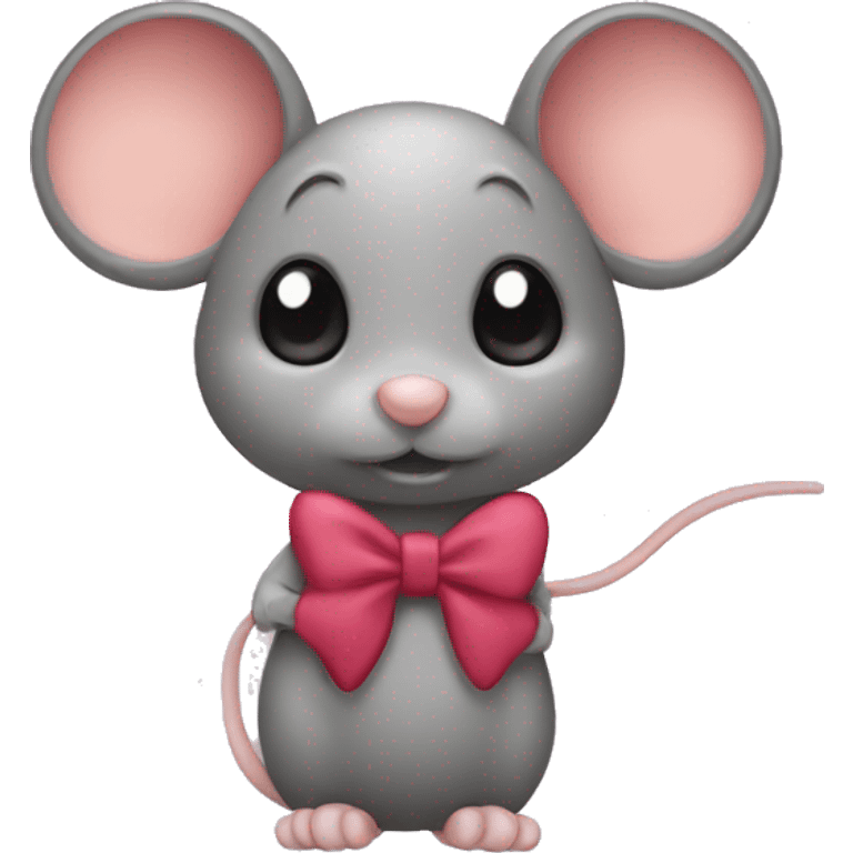 Mouse with bow emoji