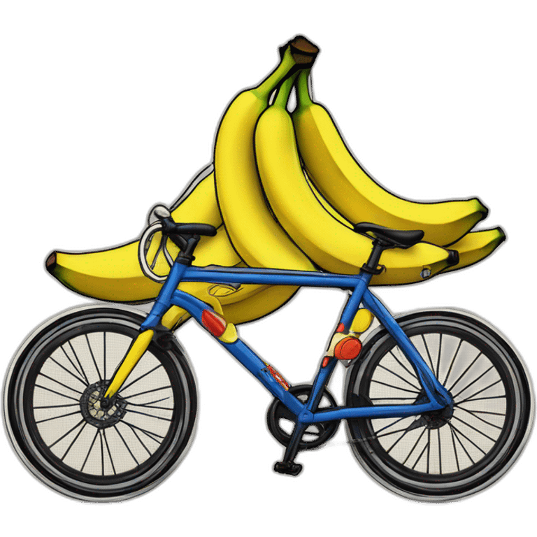 road bike and bananas in the style of roy lichtenstein emoji