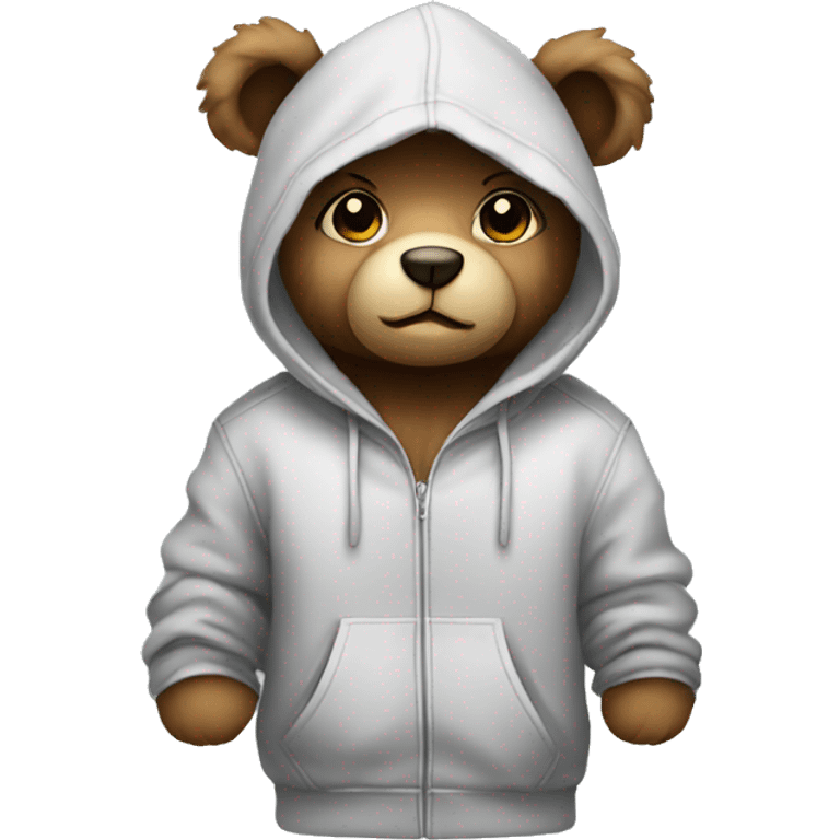 cute teddy wearing a hoodie emoji