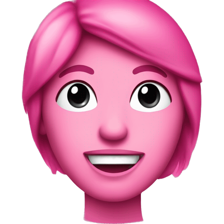 The word “ok” in hot pink emoji