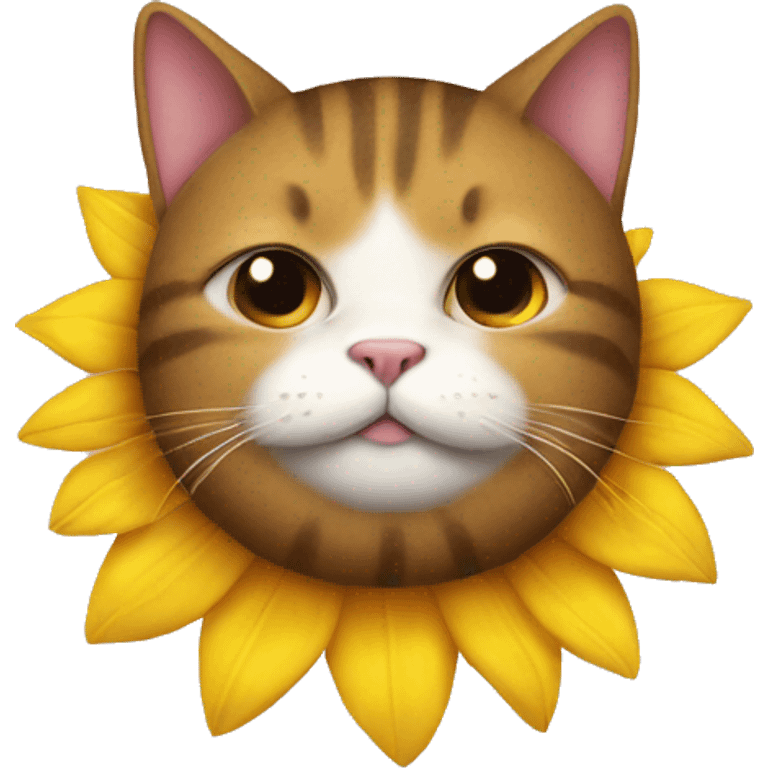 fat cat in a sunflower costume emoji