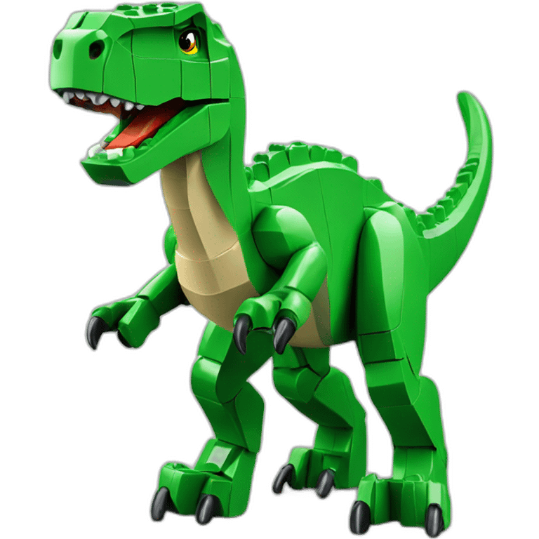 Lego green T-Rex emoji