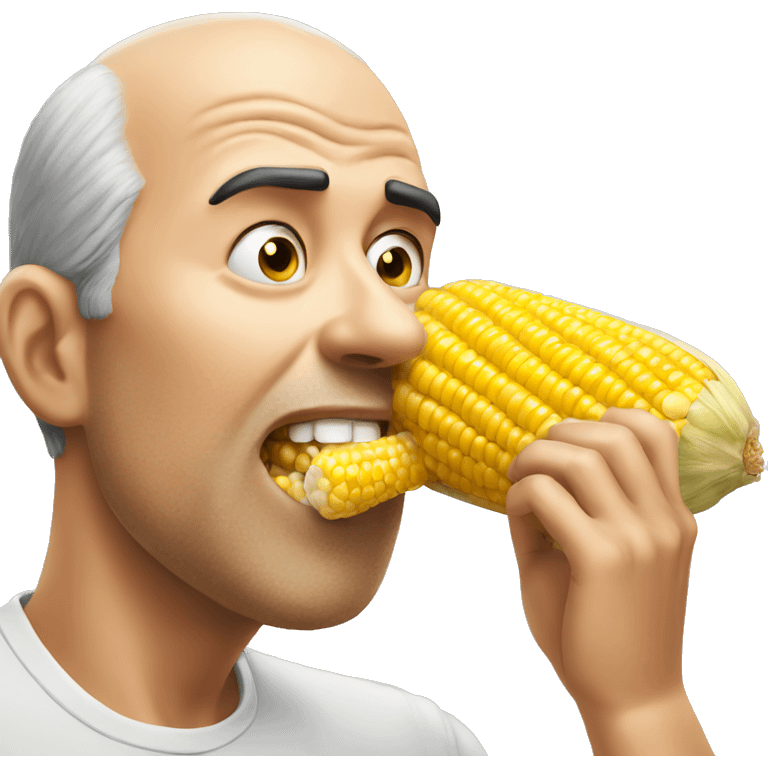 Man licking corn emoji