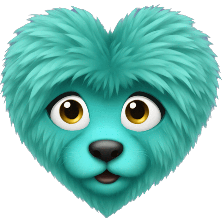 Teal fur heart emoji