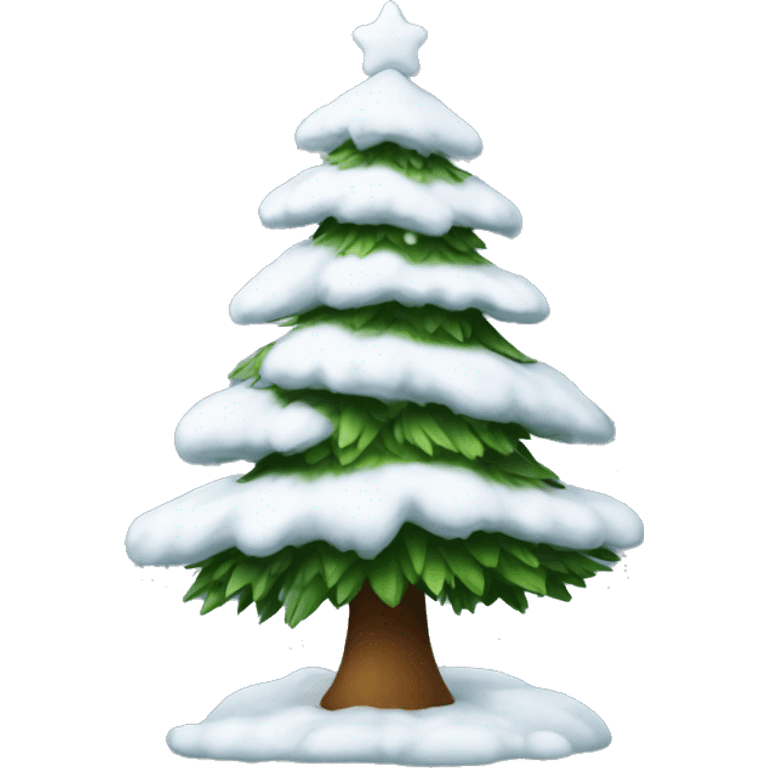 Un sapin de Noël avec de la neige emoji