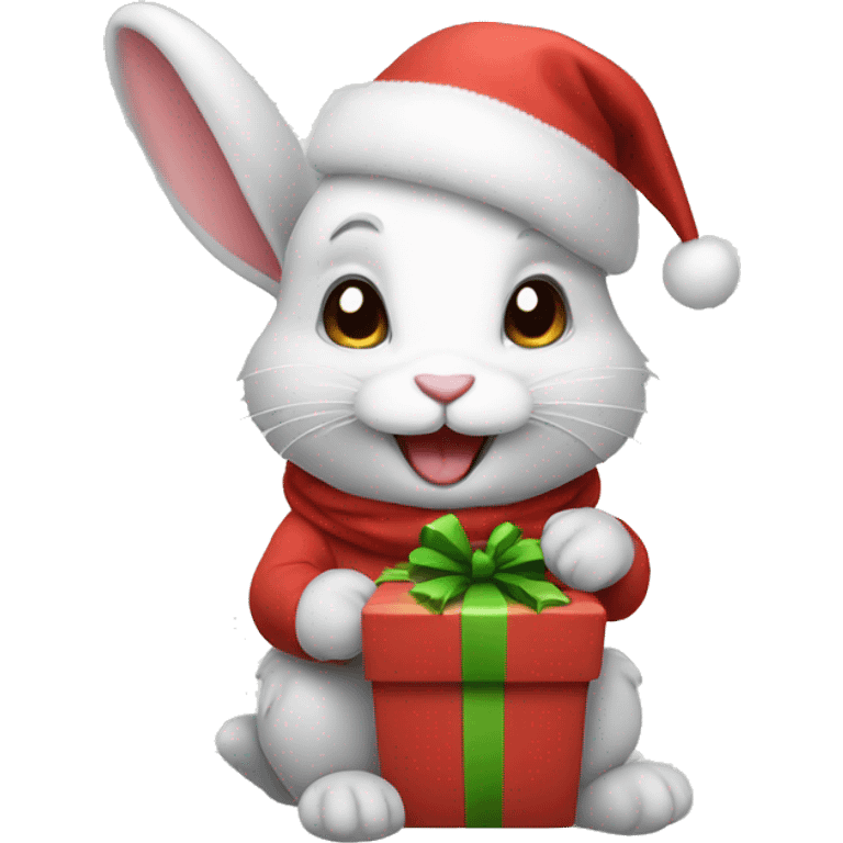 bunny wishing Merry Christmas  emoji