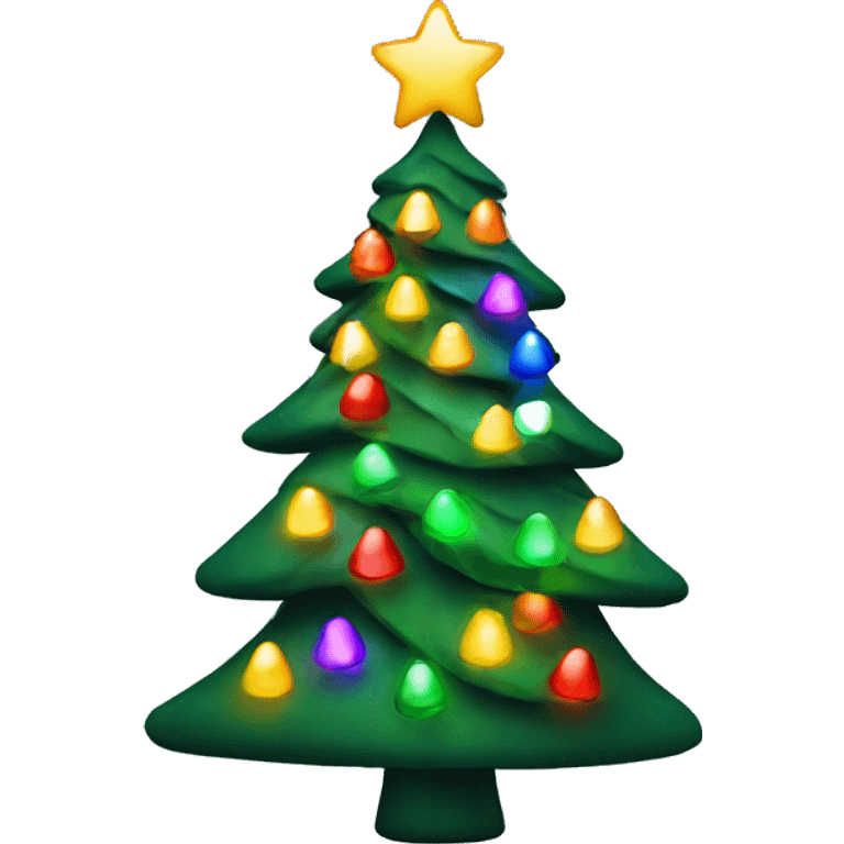 Christmas tree with colorful lights  emoji