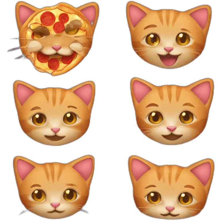 Een kat die een pizza eet emoji