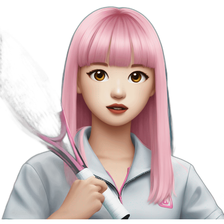 lalisa from blackpink playing tennis emoji