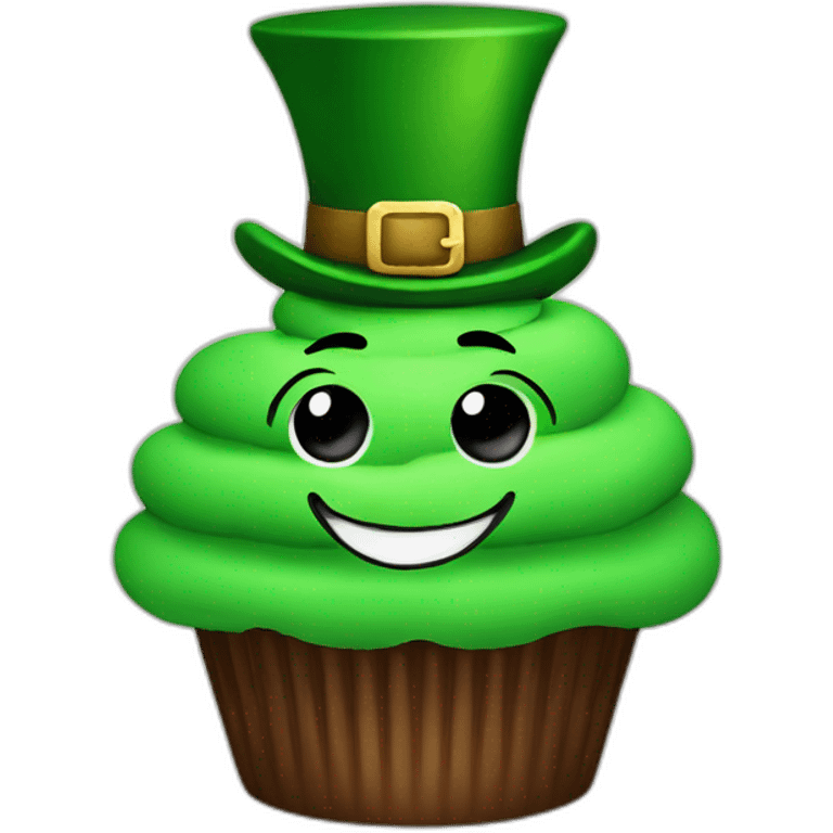 happy face st patrick day cupcake emoji