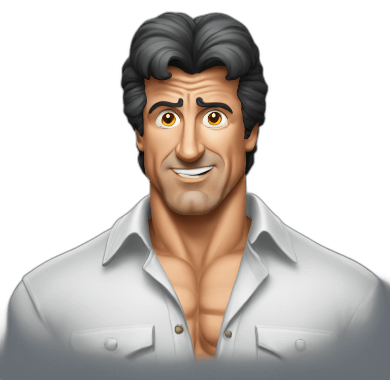 sylvester stallone cartoon wearing shirt emoji