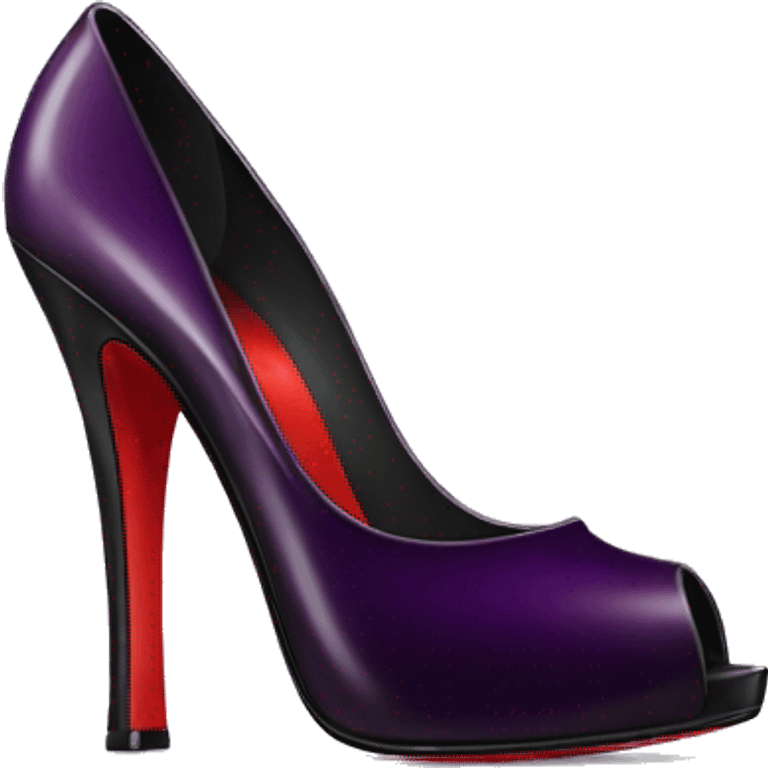 Realistic dark plum purple Louboutin heel with black details emoji