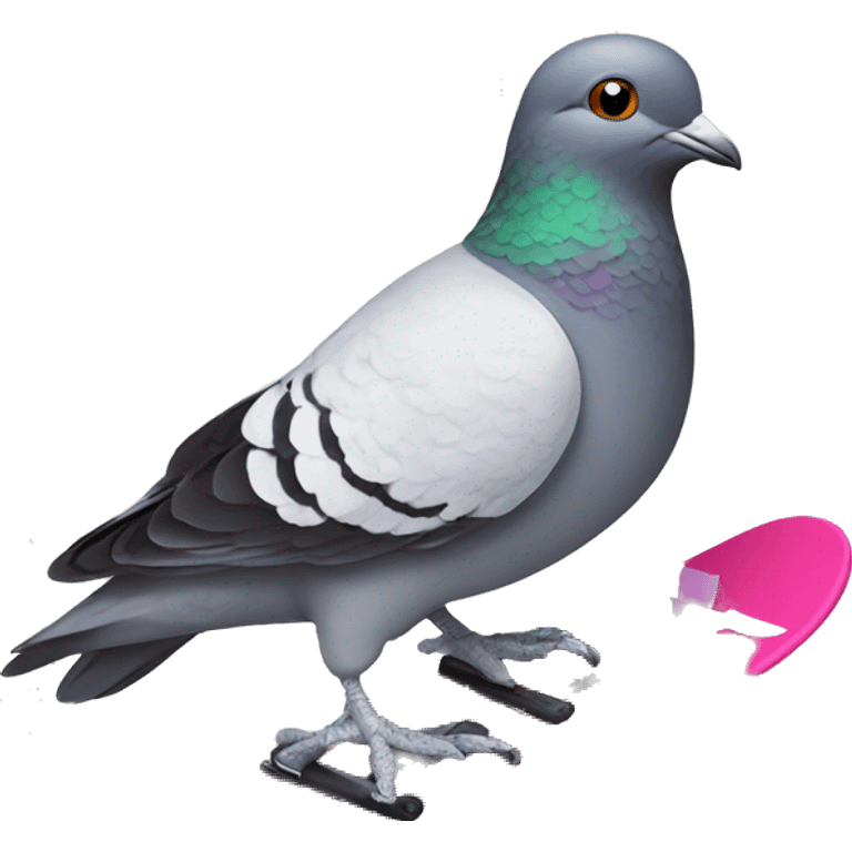 Pigeon on skis emoji