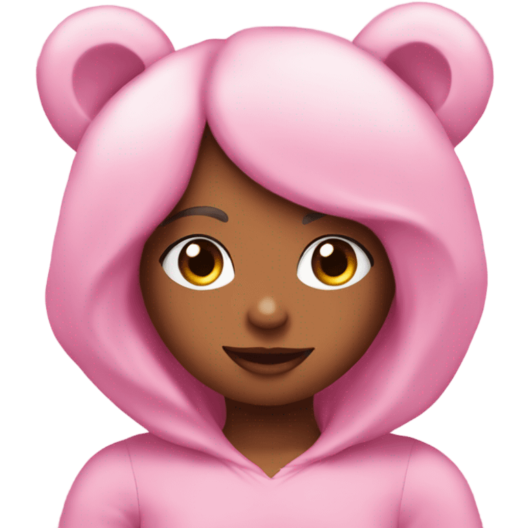 Pink teddy bear with Camila on it emoji