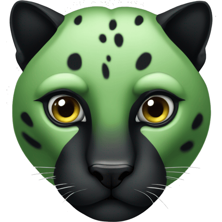 Animal pantera negra con ojos verdes emoji