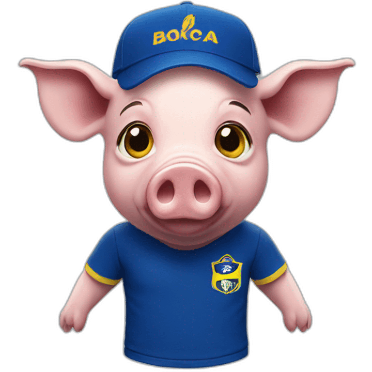 pig with a boca juniors tshirt emoji