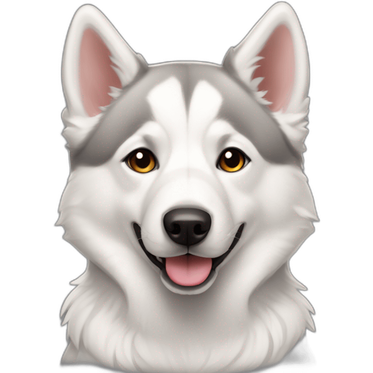 Cute husky mix with white swiss shepard emoji