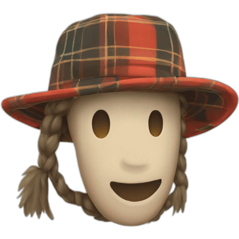 plaid trapper hat emoji