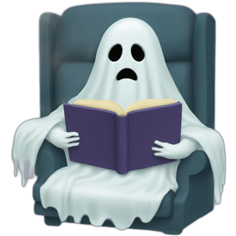 Ghost reading a book emoji