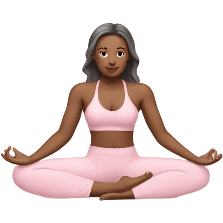 Mom yoga girl light pink clothes  emoji