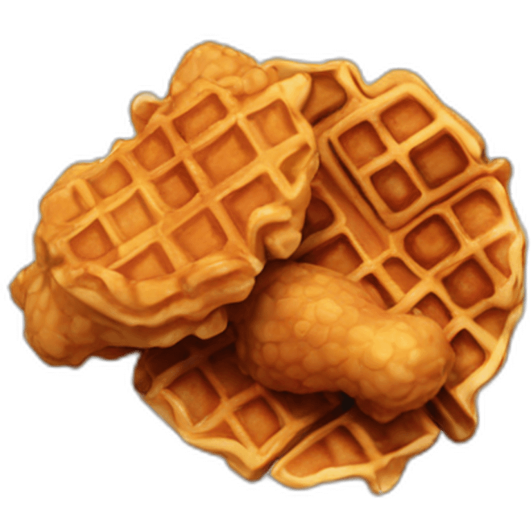 plate of chicken and waffles emoji