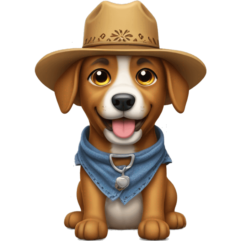 Dog wearing cowboy hat  emoji