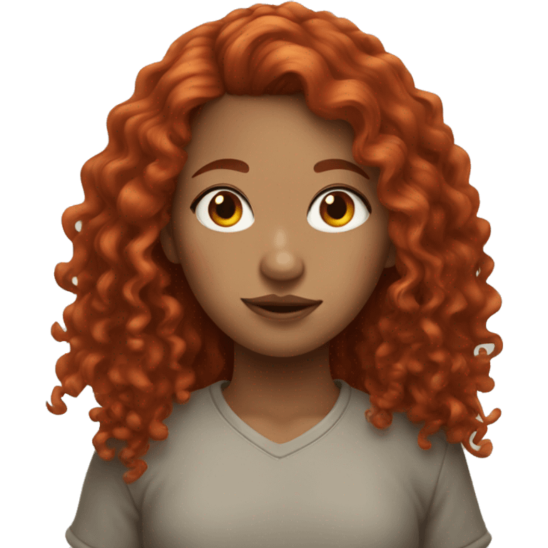 Girl with red curly hair and piercing emoji