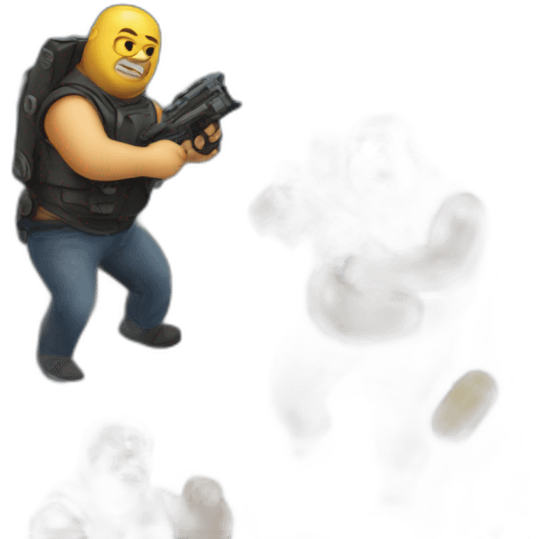 fat man playing lasertag emoji