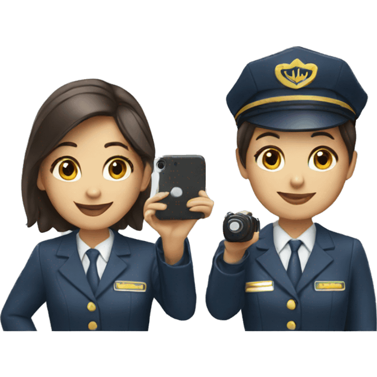 cabin crew taking picture emoji