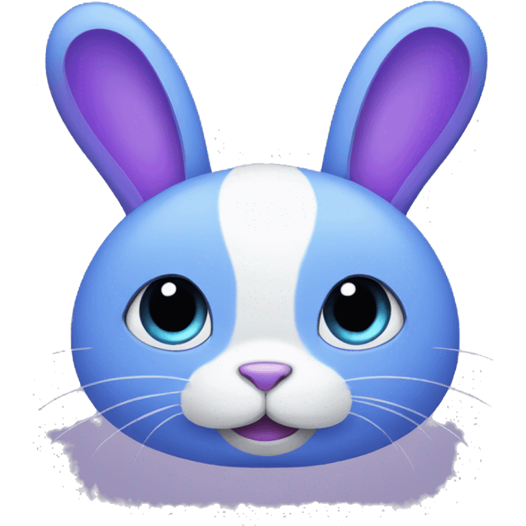 A blue round bunny with purple Ears emoji