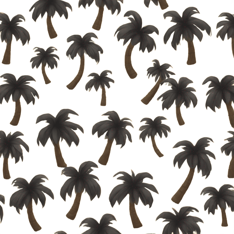 Black coconut tree emoji