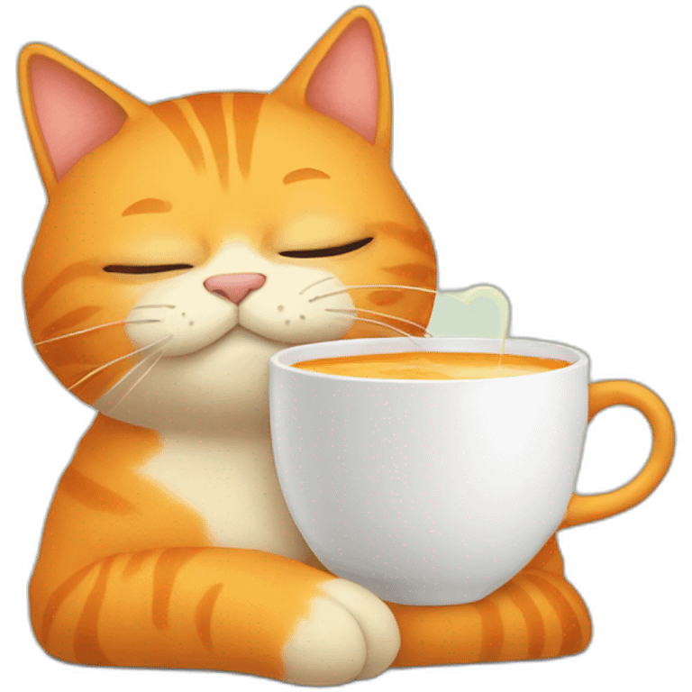 orange-cat-sip-tea emoji