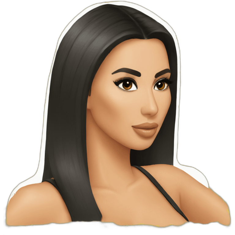 Kim kardashian with from behind selfi emoji