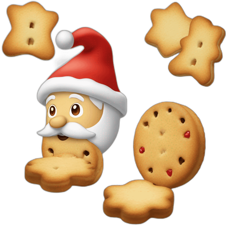 le pere noel mange un biscuit emoji