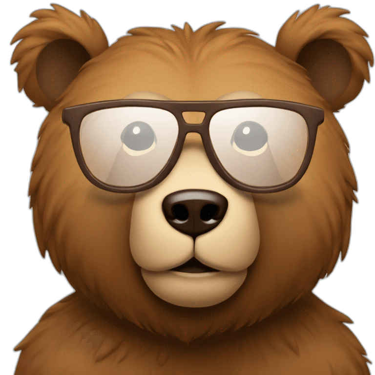 Cara de oso marrón con lentes de sol  emoji