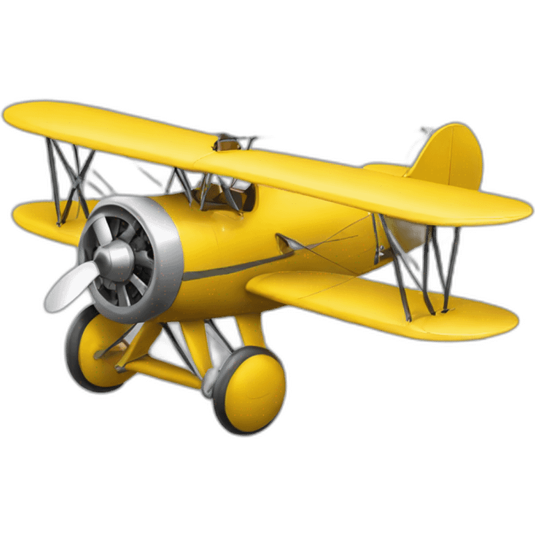 Yellow vintage biplane emoji