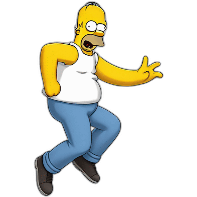 Homer Simpson, qui fait un salto arrière emoji