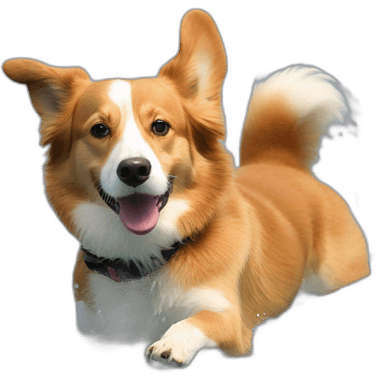 Duck tolling retriever corgi swimming emoji