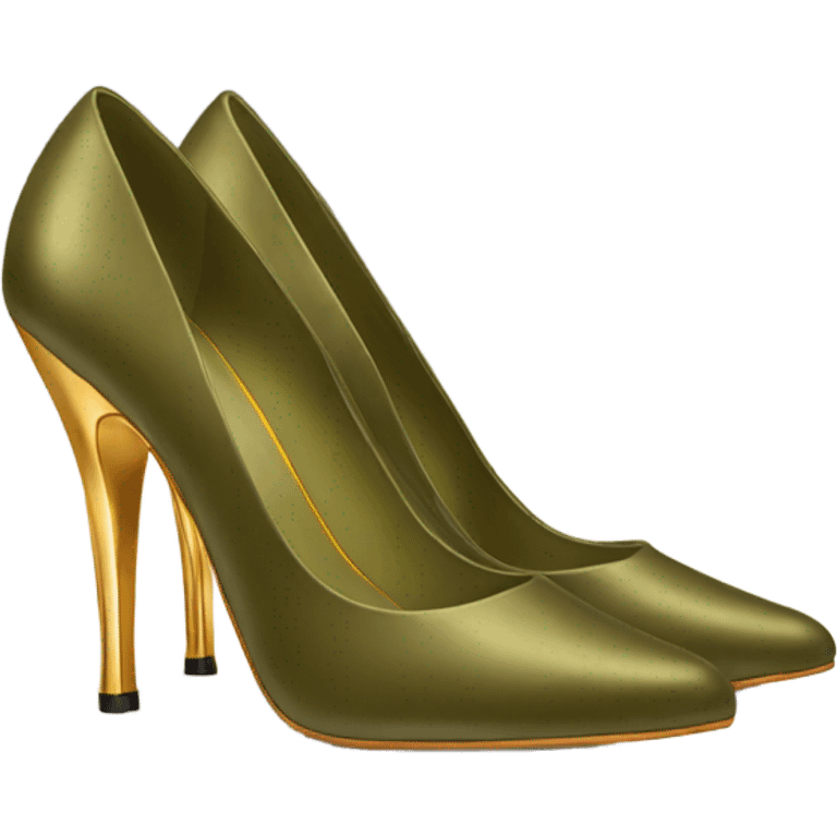 olive gold heel shoes emoji