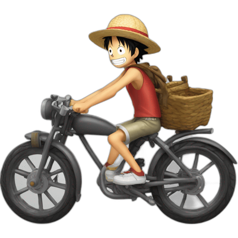 Luffy in a bike emoji