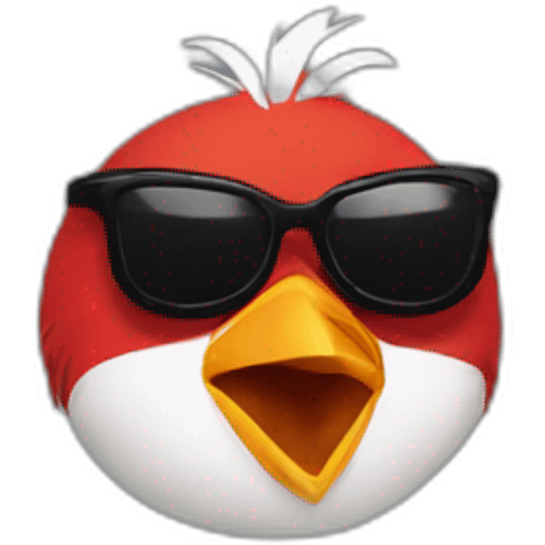 angry bird with sunglass  emoji