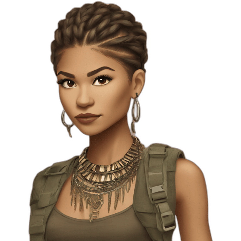 Zendaya as an african badass emoji