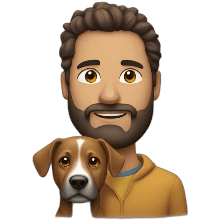 Rubén con perro emoji