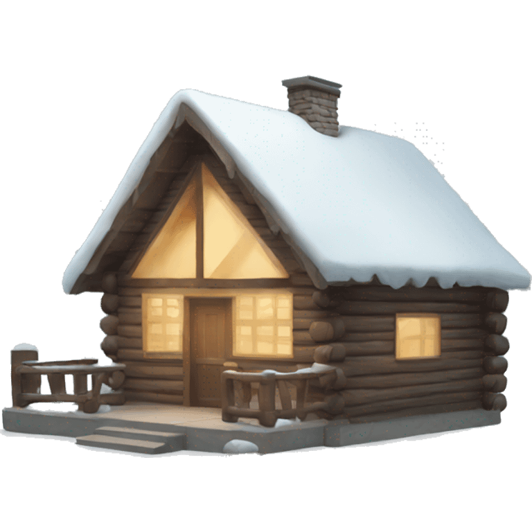 winter cabin emoji