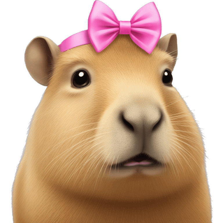 Capybara with a pink bow emoji