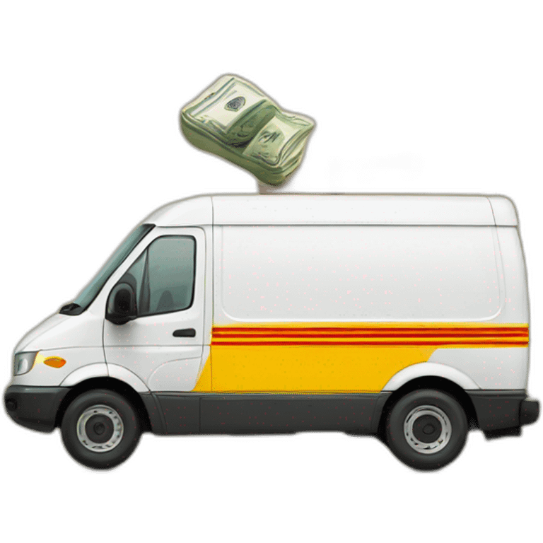  DHL van with money emoji