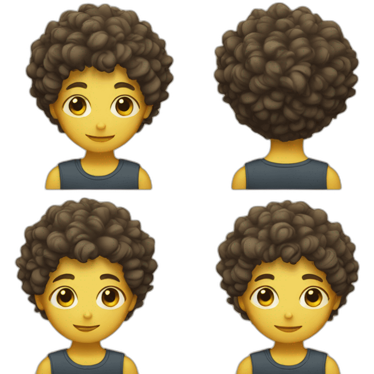 Boy with curly hair and Yellow-dyed part emoji