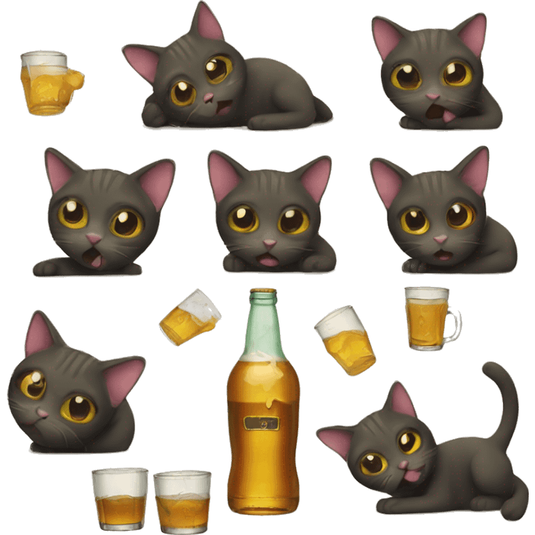 Drunken cat emoji