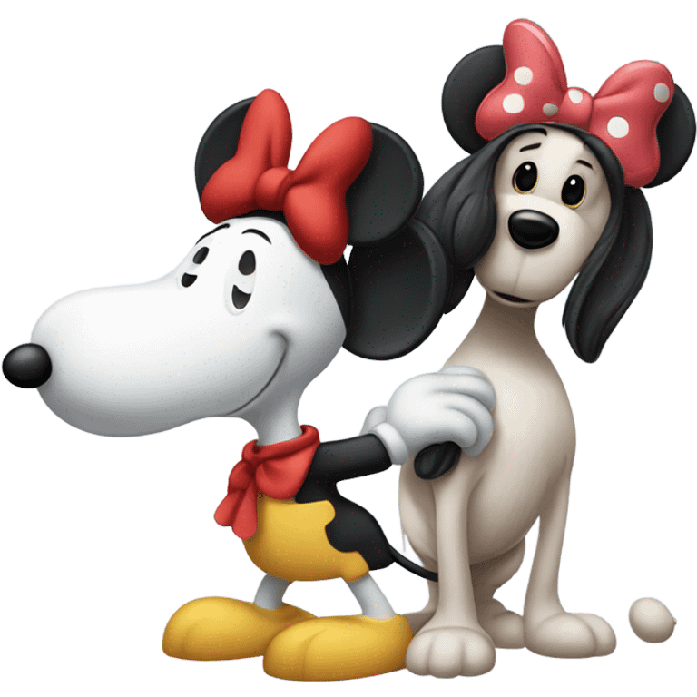 Snoopy and Minnie Mouse emoji