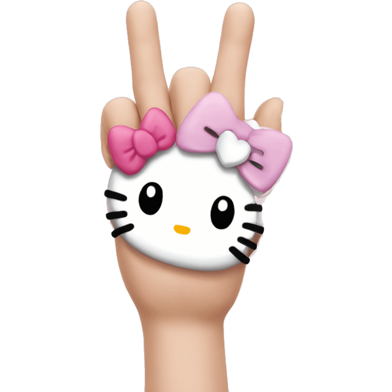 Hello kitty finger heart  emoji